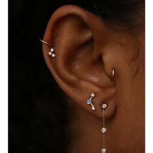 Wwake mini three-step point earring single